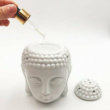 Carica l'immagine nel visualizzatore di Gallery, Moylor - Brucia-essenze a forma di testa Buddha, in ceramica White