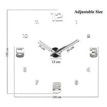 Carica l'immagine nel visualizzatore di Gallery, UBAYMAX Orologio da Parete Adesivo,3D Mirror Modern Wall Clock,DIY Argento