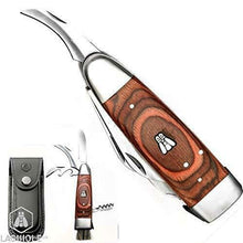 Carica l'immagine nel visualizzatore di Gallery, LAGUIOLE Coltello da funghi, con custodia in pelle, nera. multifunzioni 20cm