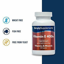 Carica l'immagine nel visualizzatore di Gallery, Vitamina E 400 UI - 240 capsule - 8 mesi di trattamento - SimplySupplements