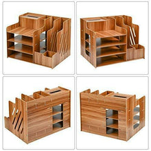 Carica l'immagine nel visualizzatore di Gallery, FOCCTS scrivania organizzatore da tavolo in legno organizer da...