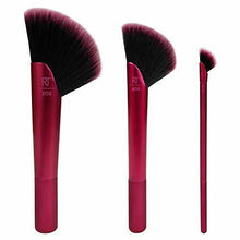 Carica l'immagine nel visualizzatore di Gallery, Real Techniques Rebel Edge Trio set di pennelli trucco per viso/guance e...