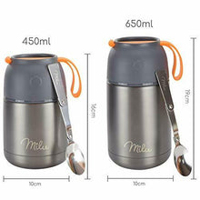 Carica l'immagine nel visualizzatore di Gallery, Thermos per Alimenti I 450ml / 650ml I Contenitore Termico di Acciaio