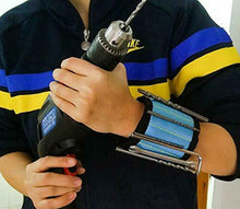 Carica l'immagine nel visualizzatore di Gallery, Braccialetto magnetico con 15 potenti magneti e tasche per contenere Blu