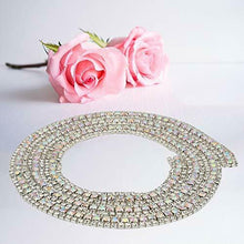 Carica l'immagine nel visualizzatore di Gallery, Nastro di 3 maglie con strass a catena in rilievo per Argento