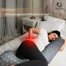 Carica l'immagine nel visualizzatore di Gallery, Cuscino Gravidanza per dormire Cuscini Allattamento Grigio con stelle bianche