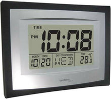 Carica l'immagine nel visualizzatore di Gallery, Orologio da parete con misurazione della temperatura, Data e giorno, Schermo LCD